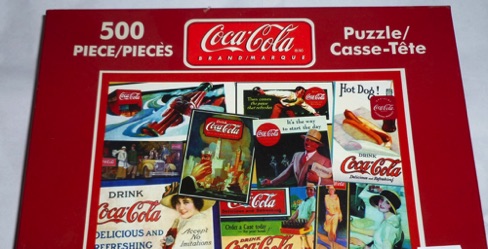 2591-5 € 10,00 coca cola puzzle 500 stukjes diverse afbeedlingen